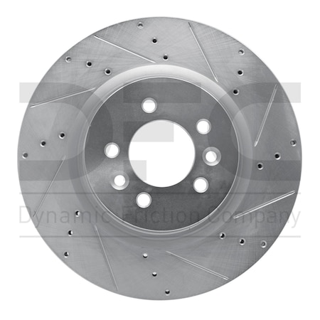 Dynamic Friction Co Brake Rotor Drilled And Slotted Silver, 631-11011R 631-11011R